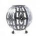 Lampe de chevet  style lanterne marocaine en fer forgé noir et tissu blanc ⌀15cm. À équiper