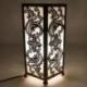 Lampe style Oriental 30cm Fer forgé noir et tissu blanc. Lanterne à équiper