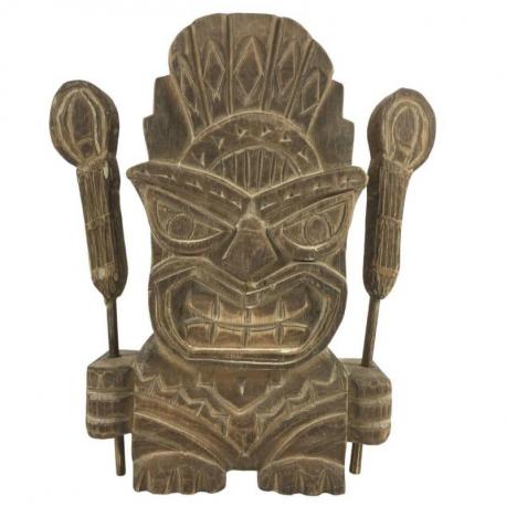 Totem Tiki Protecteur "Koh Pha Ngan" en bois 30cm