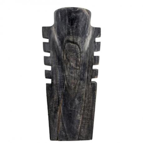 Déclassé - Présentoir à colliers cranté en bois finition "noir vintage" 30cm