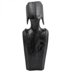 Déclassé - Buste - Présentoir pour colliers et boucles d'oreilles en bois massif noir 35cm