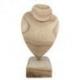 Déclassé - Buste présentoir à colliers sur pied en bois massif brut 30cm
