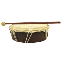 Tambourin ø20cm avec mailloche - Fabrication artisanale