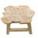 Tabouret / Porte-Plante en bois motif Tortue 30cm