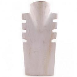 Déclassé - Buste cranté en bois blanc 25cm