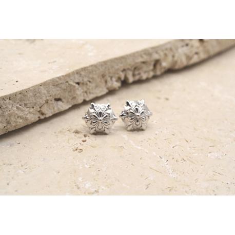 Boucles d'Oreilles Puces Boulonnaises Argent