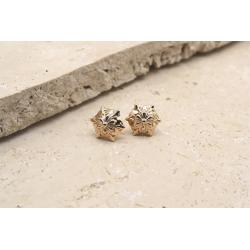 Boucles d'Oreilles Puces Boulonnaises Plaqué Or