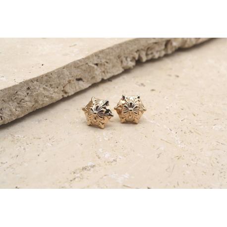 Boucles d'Oreilles Puces Boulonnaises Plaqué Or