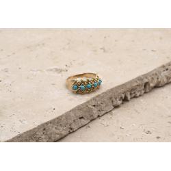 Bague Boulonnaise "La Turquoise" Or jaune