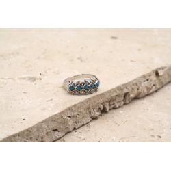 Bague Boulonnaise "La Turquoise" Or gris