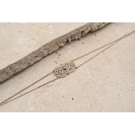 Bracelet Boulonnais "Noeud d'Amour" Plaqué Or