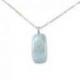 Collier Aigue-Marine AB - pendentif pierre roulée + chaîne argentée