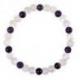Bracelet Multipierres Améthyste / Quartz Rose / Cristal de Roche - boules 6mm