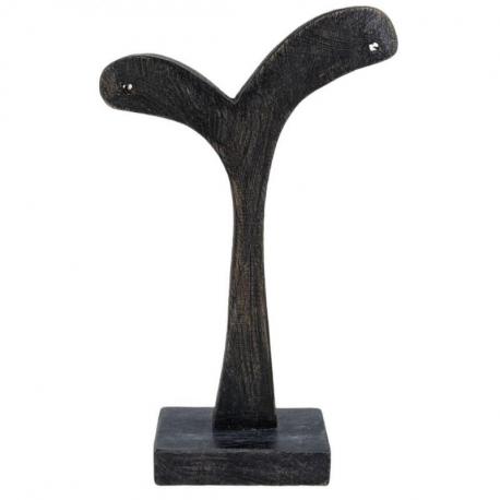 Présentoir / Support à boucles d'oreilles en bois 14cm | Finition "Noir Vintage"