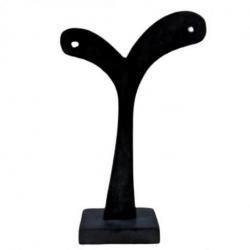 Présentoir / Support à boucles d'oreilles en bois 14cm | Finition "Noir Ébène"