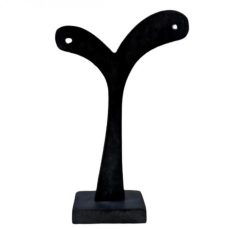Présentoir / Support à boucles d'oreilles en bois 14cm | Finition "Noir Ébène"