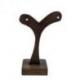 Présentoir / Support à boucles d'oreilles en bois 10cm | Finition "Chocolat"