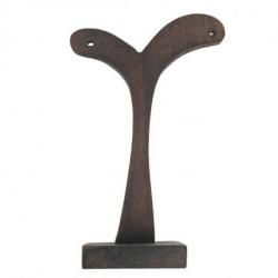 Présentoir / Support à boucles d'oreilles en bois 14cm | Finition "Chocolat"
