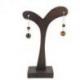 Présentoir / Support à boucles d'oreilles en bois 14cm | Finition "Chocolat"