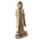 Grande statue de Bouddha Debout 60cm - Bois massif Brut sculpté Main Mudra Anjali