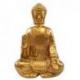 Statuette Bouddha Assis Doré en Résine 20cm