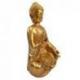 Statuette Bouddha Assis Doré en Résine 20cm
