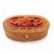 Boîte ovale en Rotin et Bois décor tortue