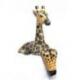 Statue "Girafe assise" rebord étagère 40cm. Déco africaine Safari Savane.