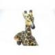Statue "Girafe assise" rebord étagère 40cm. Déco africaine Safari Savane.