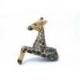 Statue "Girafe assise" rebord étagère 40cm. Déco africaine Safari Savane.