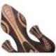 Gecko 50cm en Bois - Motif Double Lézard Peint à la Main bois