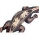 Gecko 50cm en Bois - Motif Double Lézard Peint à la Main bois