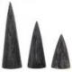 Lot de 3 cônes présentoirs à bagues en Bois - finition "noir vintage"