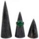Lot de 3 cônes présentoirs à bagues en Bois - finition "noir vintage"