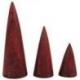 Lot de 3 cônes présentoirs à bagues en Bois teinte Rouge