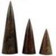 Lot de 3 cônes présentoirs à bagues en Bois teinte Marron