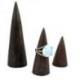 Lot de 3 cônes présentoirs à bagues en Bois teinte Marron