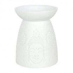Brûle Parfum "Bouddha" en céramique blanche