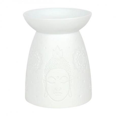Brûle Parfum "Bouddha" en céramique blanche