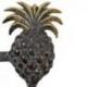 Patère murale "Ananas" 3 crochets en laiton