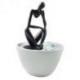 Fontaine d'intérieur moderne "Le Penseur" 26cm - Éclairage Led coloré
