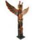 Grand Totem Indien 100cm en Bois Massif - Aigle, Loup & Poisson