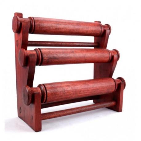 Déclassé - Porte-bracelets et montres 3 joncs en Bois massif teinte rouge