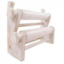 Déclassé - Porte-bracelets et montres / Présentoir à bijoux  2 joncs en bois massif finition blanc cérusé