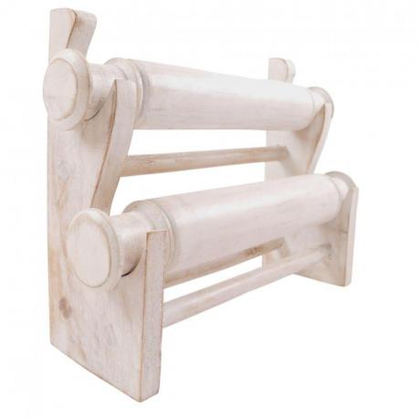 Déclassé - Porte-bracelets et montres / Présentoir à bijoux  2 joncs en bois massif finition blanc cérusé