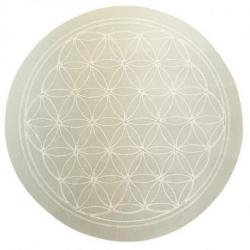 Disque Fleur de Vie en Sélénite ø10cm - Plaque de rechargement