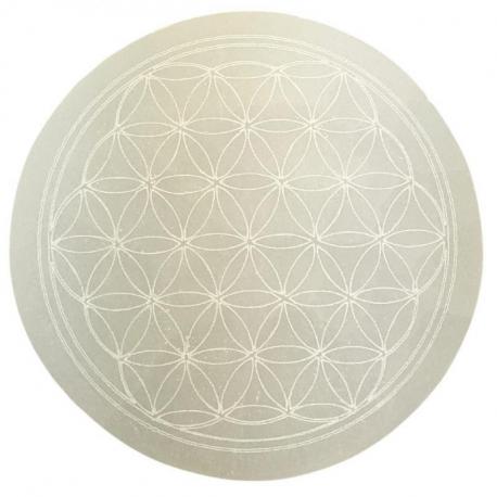 Disque Fleur de Vie en Sélénite ø10cm - Plaque de rechargement Disque Fleur de Vie en Sélénite ø10cm - Plaque de rechargement