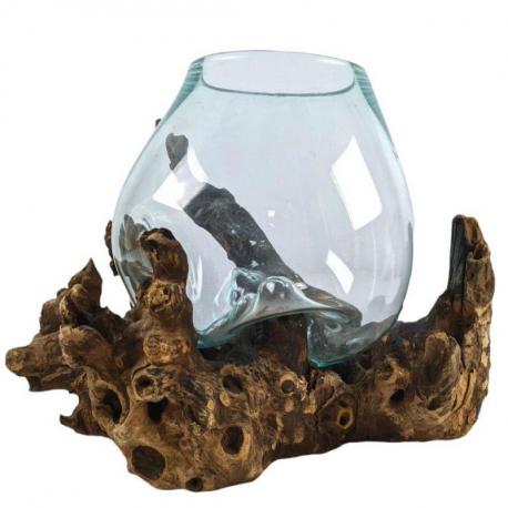 Vase en Verre Soufflé sur Racine de Gamal - Grand Modèle