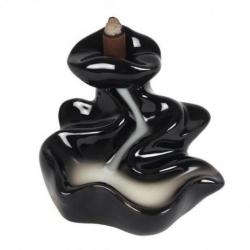 Fontaine à encens en céramique noire - Rivière