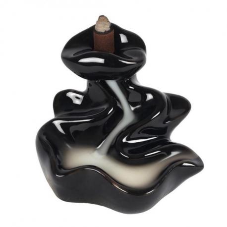 Fontaine à encens en céramique noire - Rivière